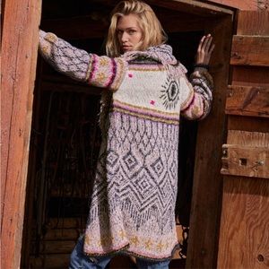 Anthropologie Pilcro Fringed Evil Eye Cardigan: SIZE XS/S